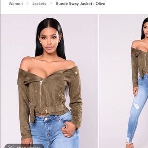 Fashion nova olive suede jacket